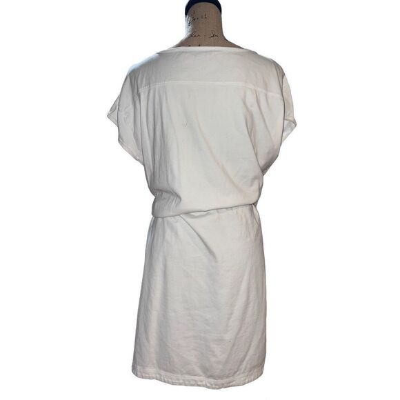 Woolrich Solid White Tie Waist Scoop Neck Short Sleeved Women’s Dress size XL - Picture 8 of 13